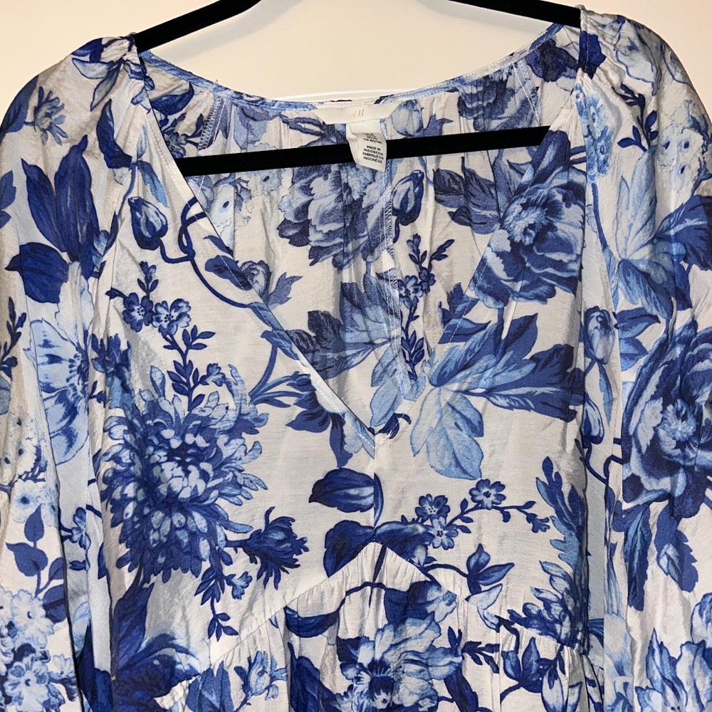 A-Line Dress Blue Floral